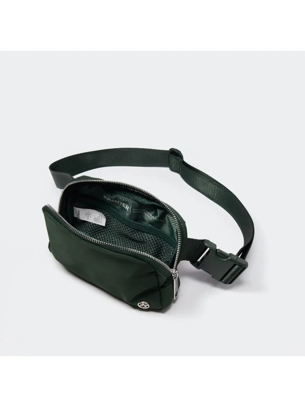 Men's Legacy Green Crossbody Belt Bag Wide Zipper Adjustable Strap 3-Pockets